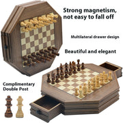 Octagonal Multilateral Wooden Chess Magnetic Puzzle Chess Game