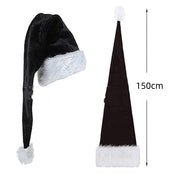 Extra Long Christmas Santa Hat Plush Christmas Decorations White Xmas Claus Cap For Party Costume